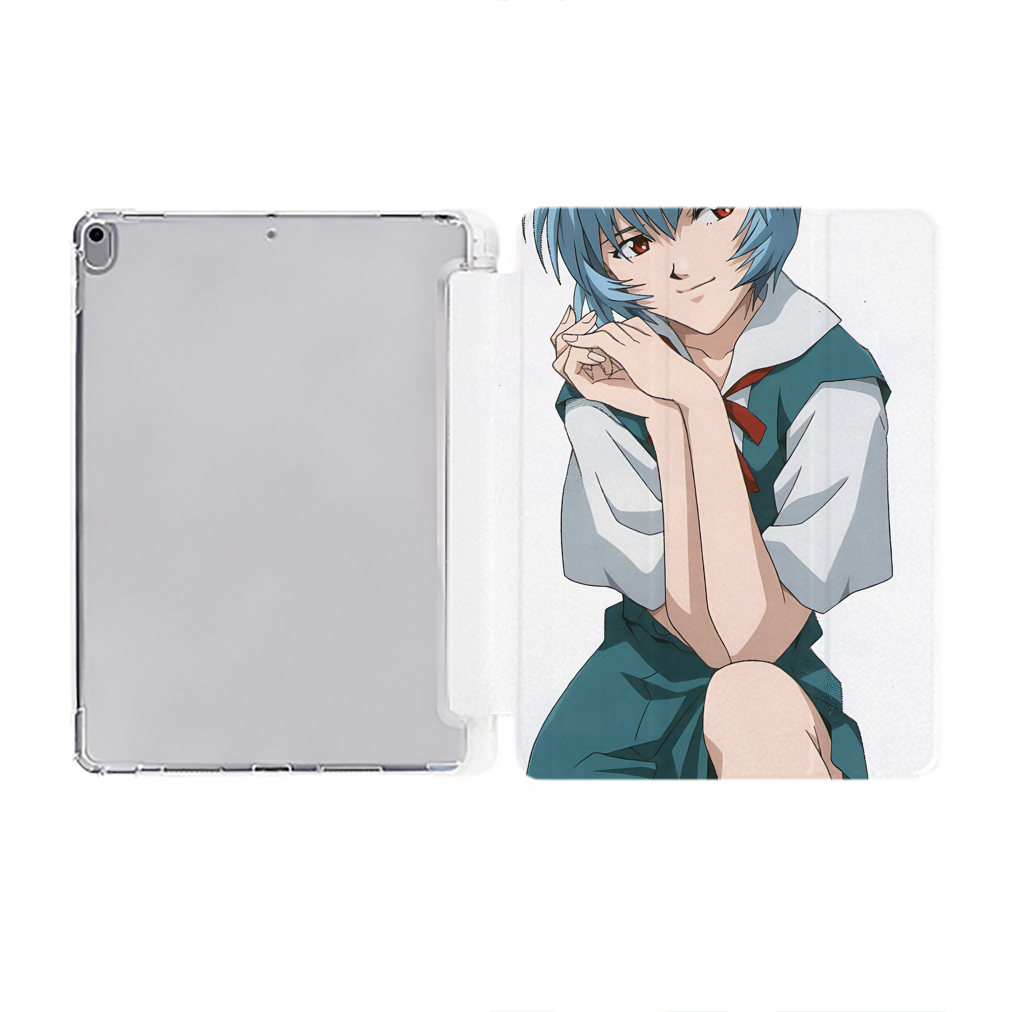 （画像用） EVA 新世紀エヴァンゲリオン IPad ケース ペン収納付き 三つ折りスタンド PUレザー×シリコン 対応機種9.5/10.5/10.9インチ